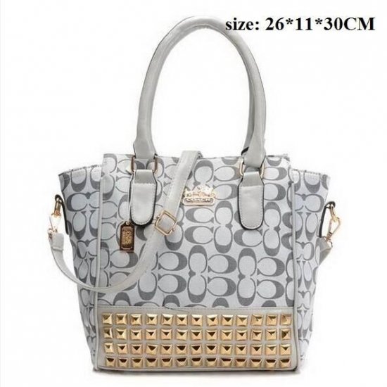 Coach Knitted Stud Medium Grey Satchels ERS | Coach Outlet Canada